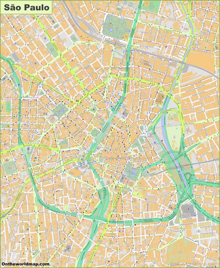Large detailed map of São Paulo