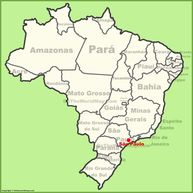 Sao Paulo location on the Brazil map