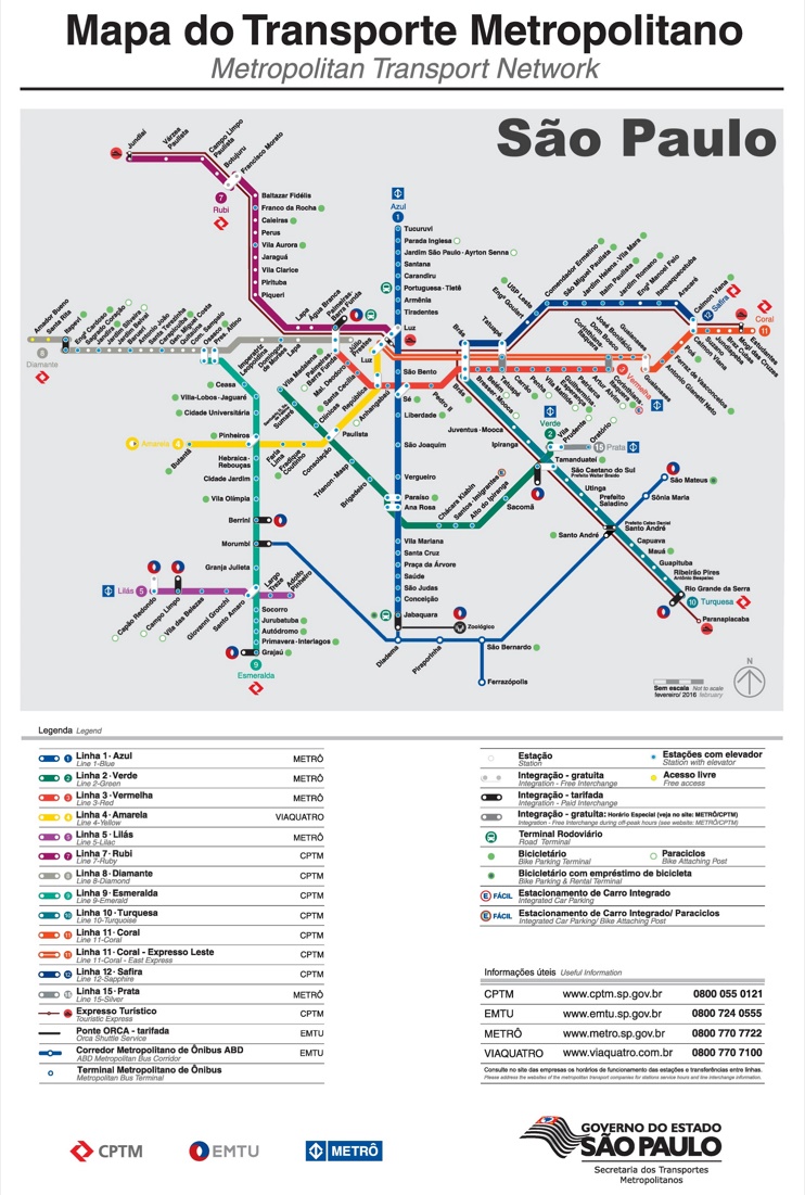 São Paulo transport map