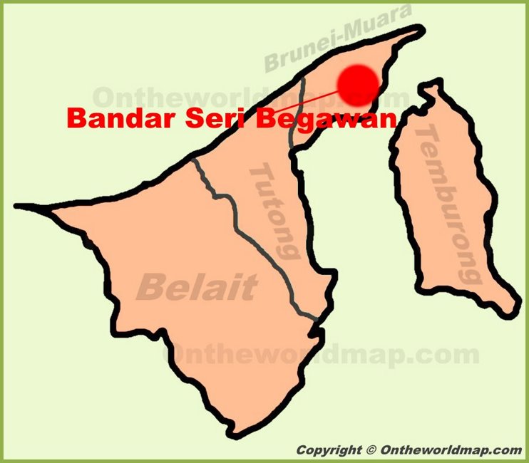 Bandar Seri Begawan location on the Brunei Map