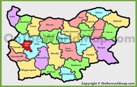 Political map of Bulgaria