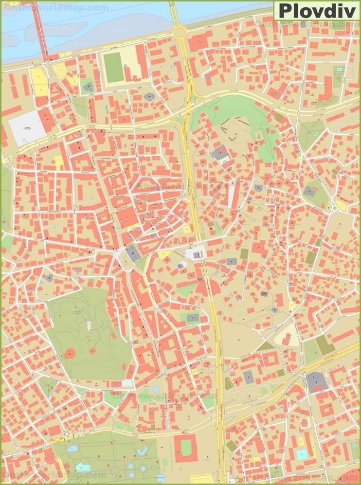 Plovdiv city center map