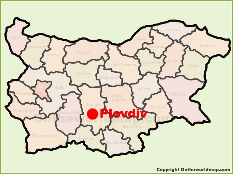 Plovdiv location on the Bulgaria Map