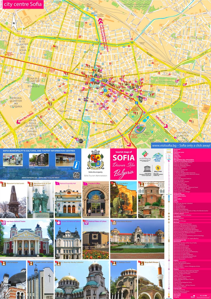 Sofia tourist map