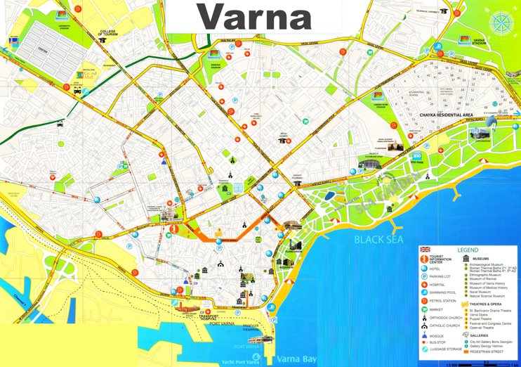 Varna tourist map