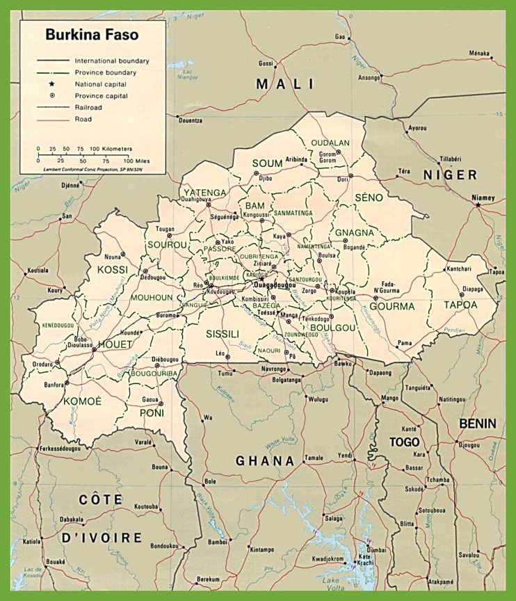 Burkina Faso political map