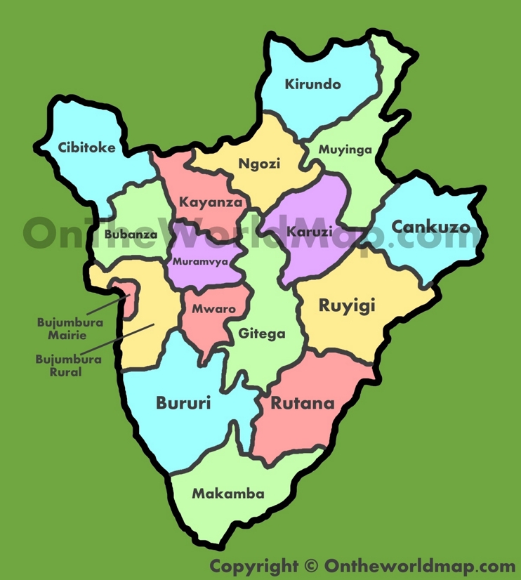 Administrative map of Burundi