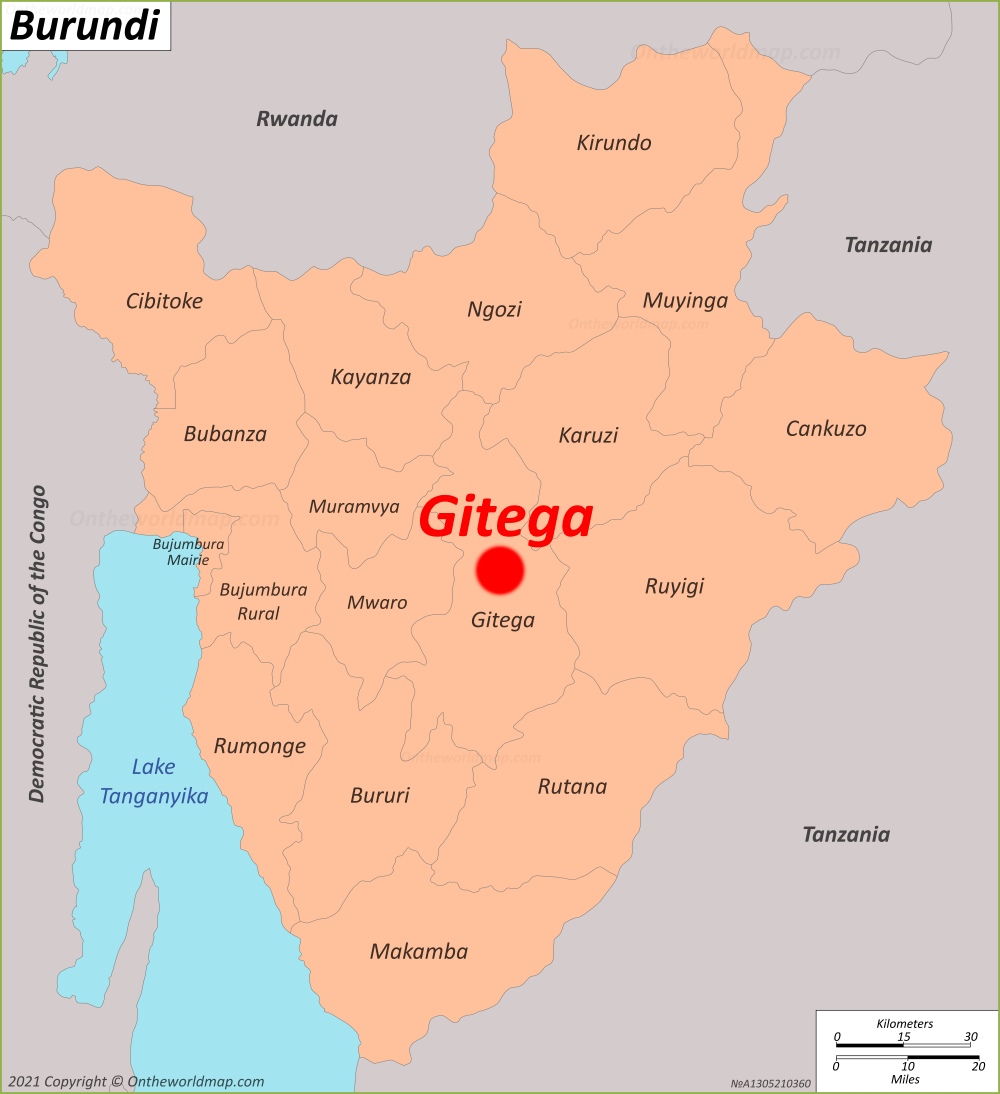 Gitega Location Map
