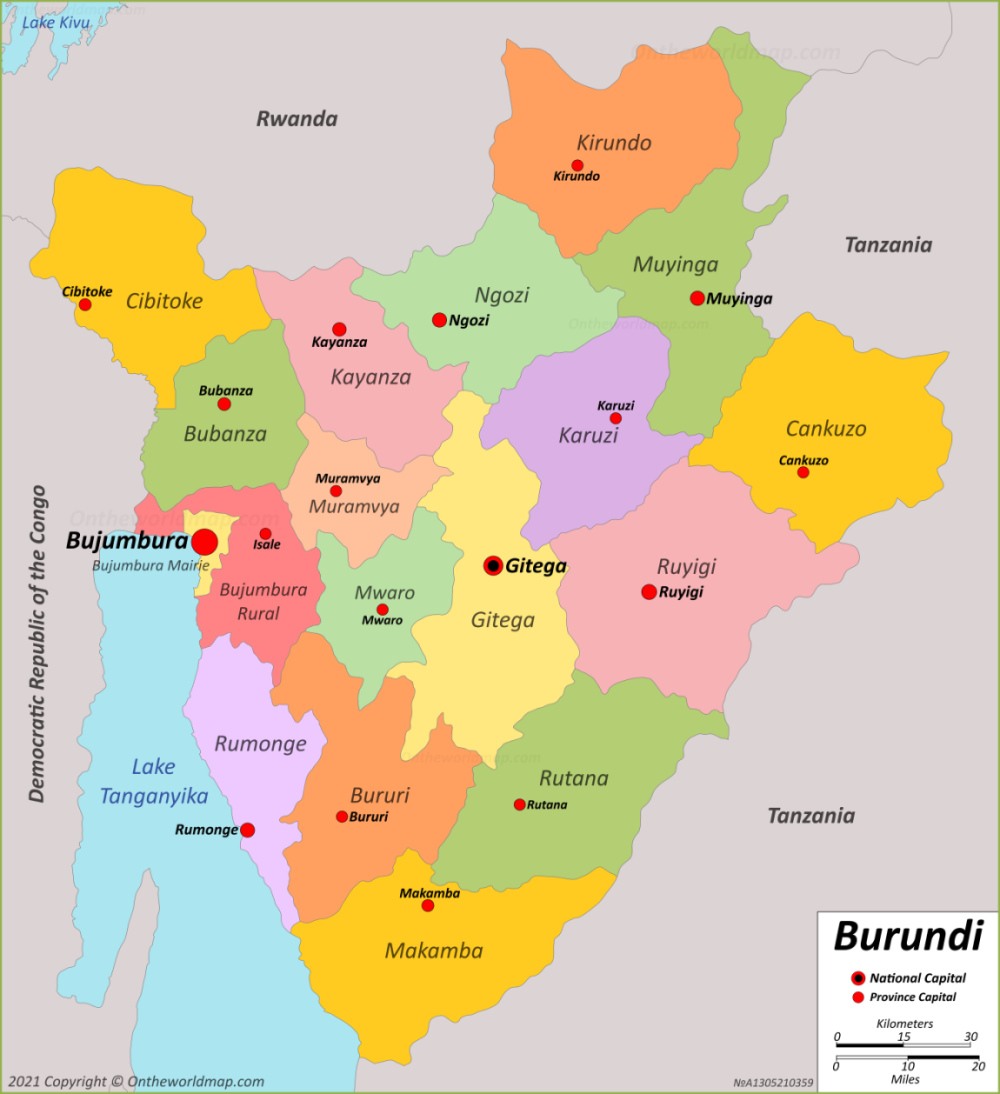 Burundi Maps Detailed Maps Of Republic Of Burundi   Map Of Burundi 1000 