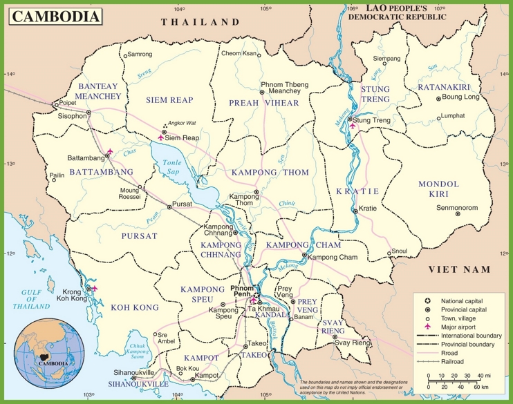 Cambodia political map
