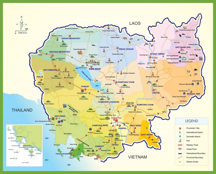 Cambodia tourist map
