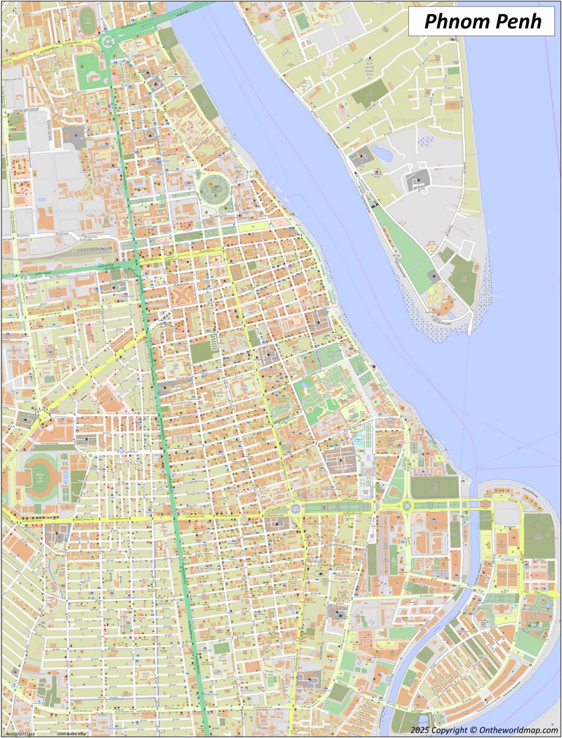 Map of Phnom Penh City Center