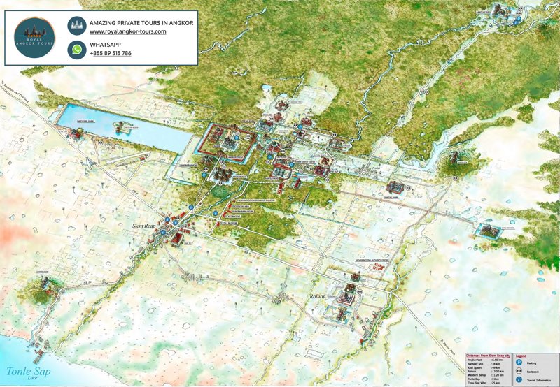 Angkor Area Sightseeings Map