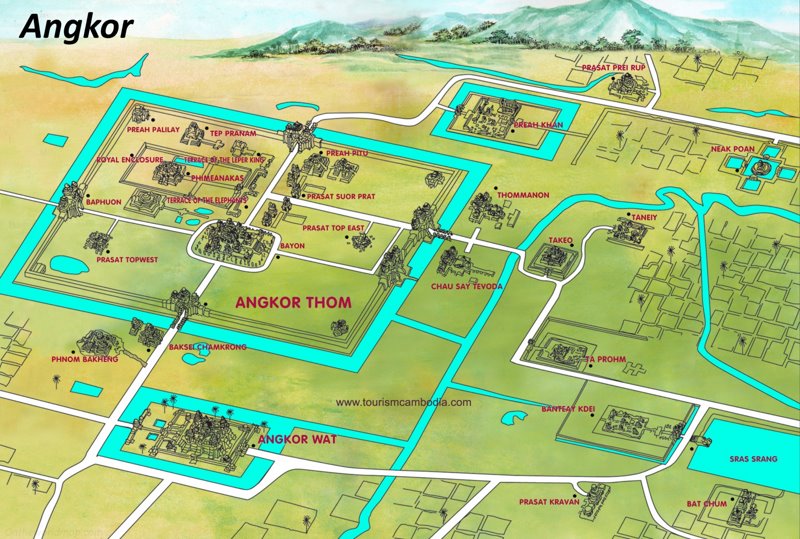 Angkor Area Temple Map