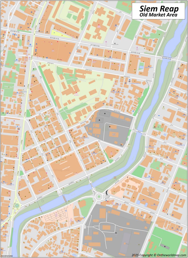 Map of the Old Market Area in Siem Reap