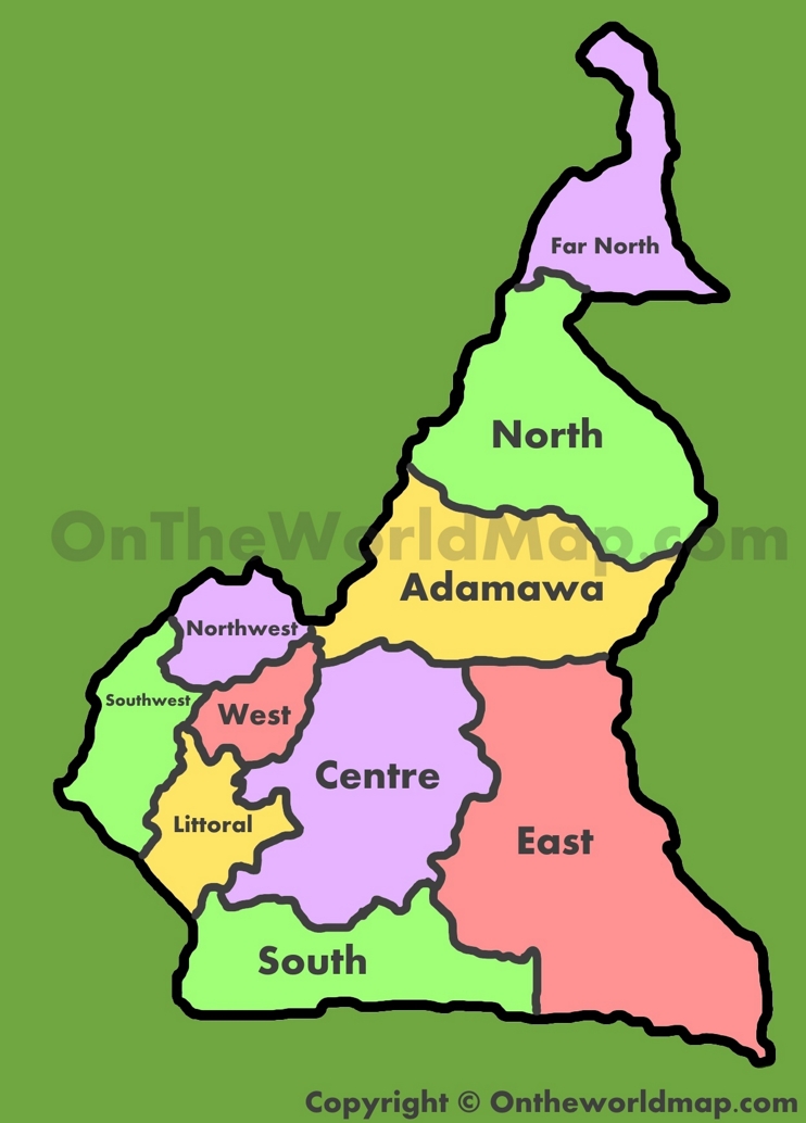 Administrative map of Cameroon