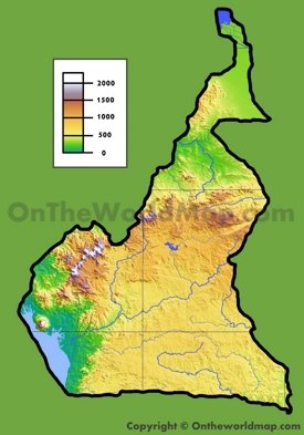 Cameroon physical map