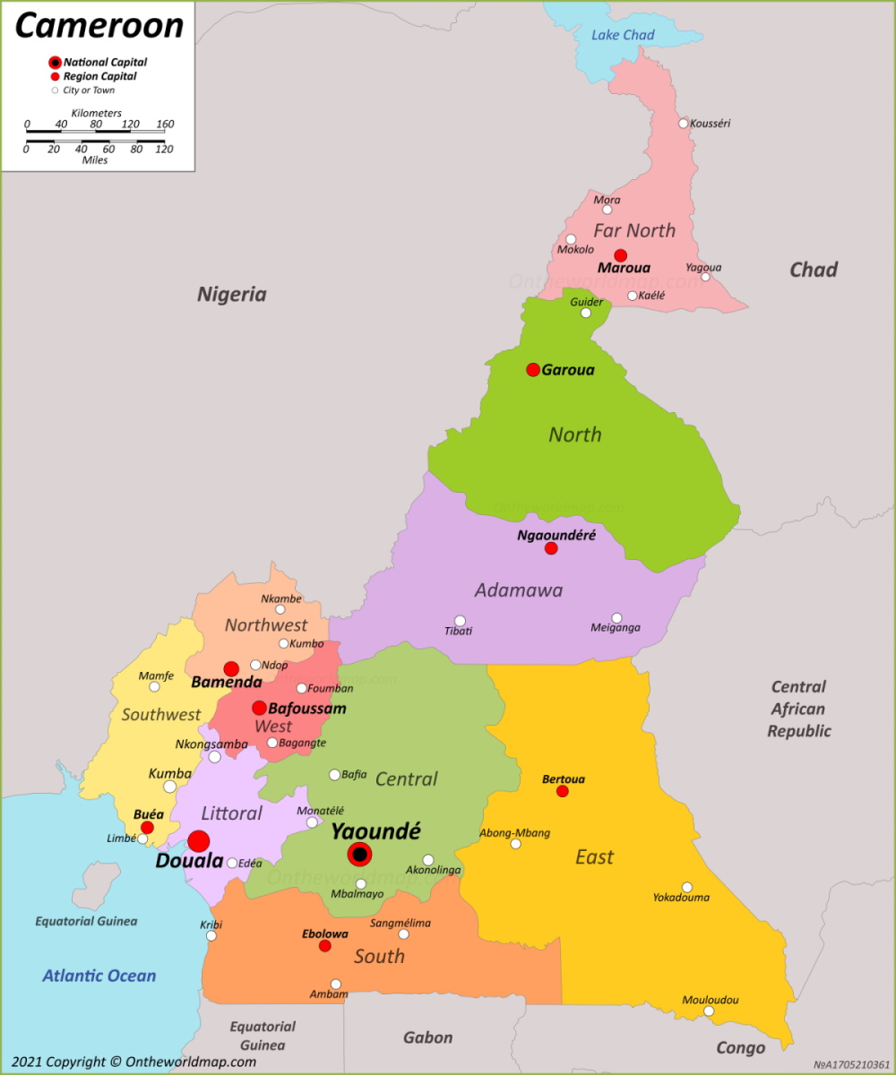 Cameroon Maps Detailed Maps Of Republic Of Cameroon   Map Of Cameroon 1000 