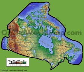 Canada physical map