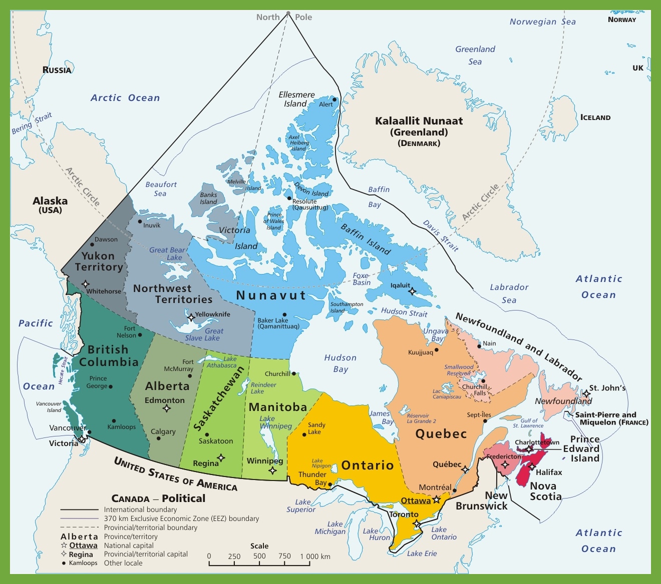 Canada Political Map Ontheworldmap Canada Political Map Ontheworldmap
