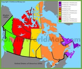 Canada time zone map