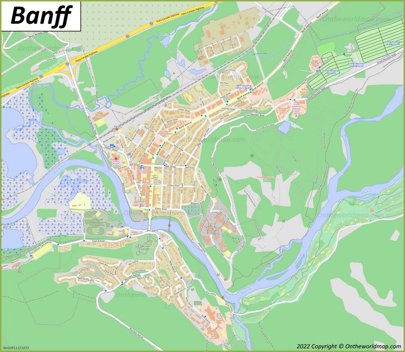 Banff Map | Alberta, Canada | Maps of Banff Sunshine and Banff National ...