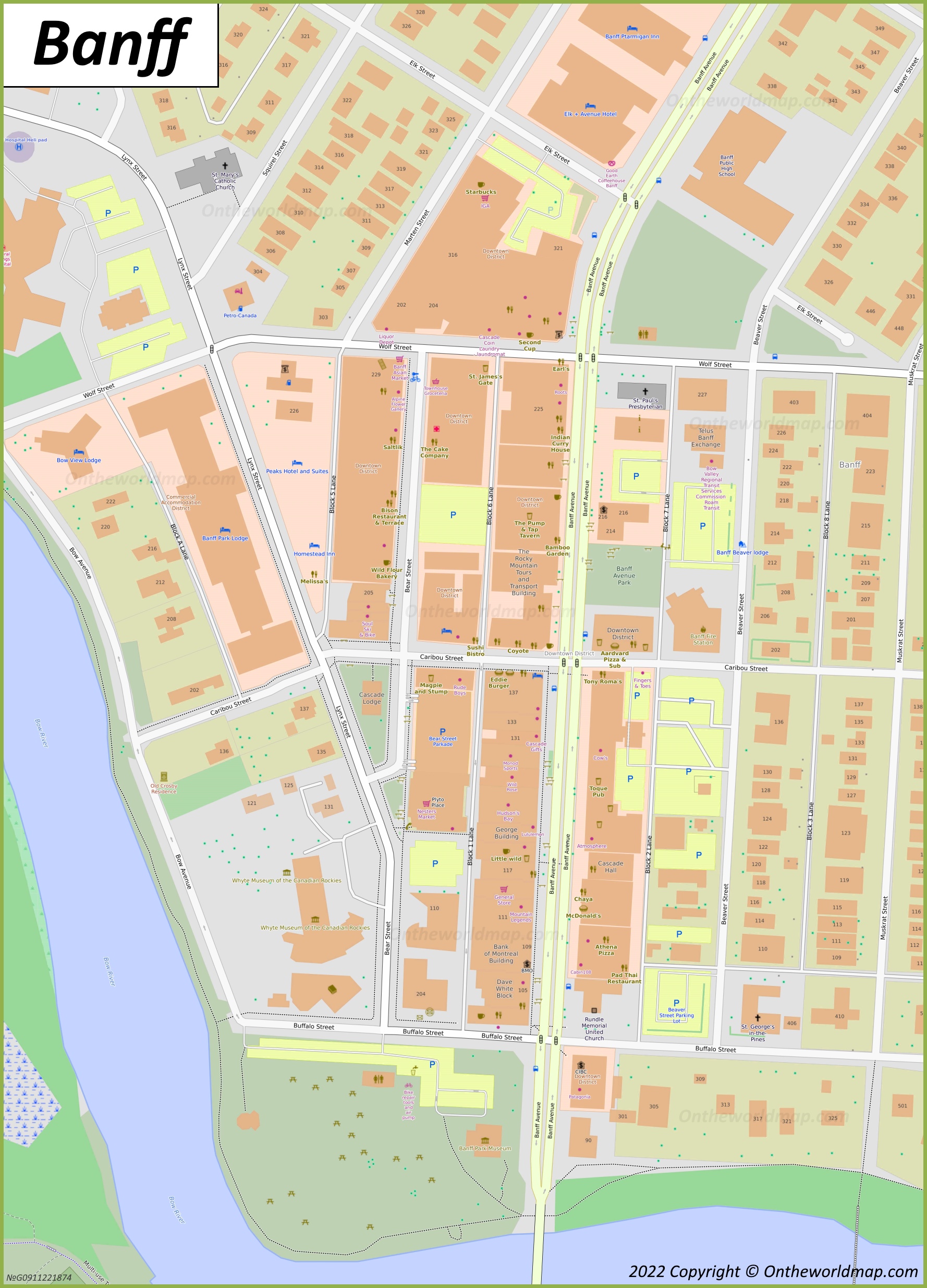 Downtown Banff Map