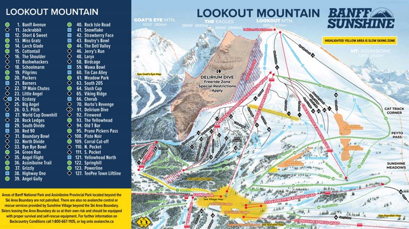 Lookout Mountain Ski Map