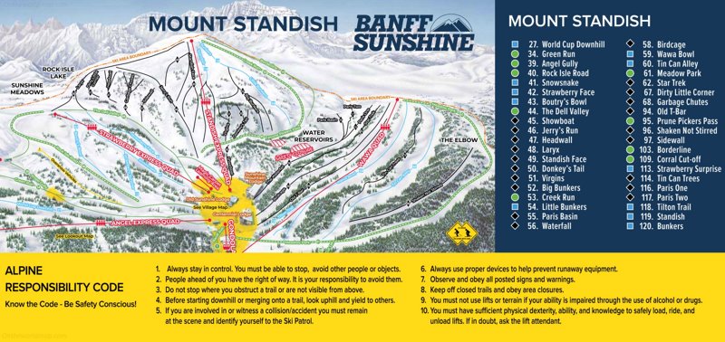 Mount Standish Ski Map