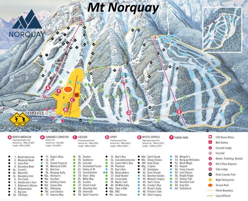 Mt Norquay Ski Map