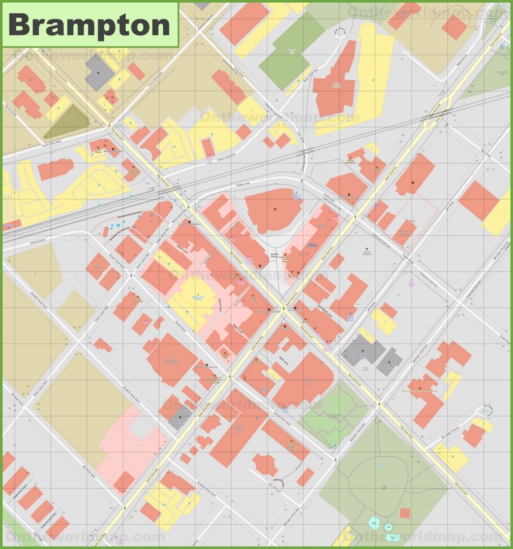 Brampton downtown map