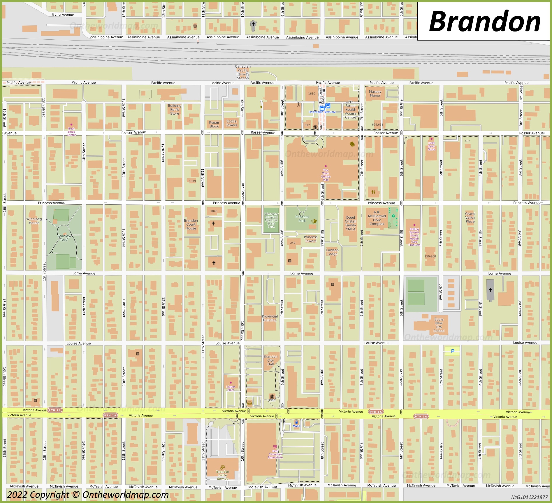 Downtown Brandon Map