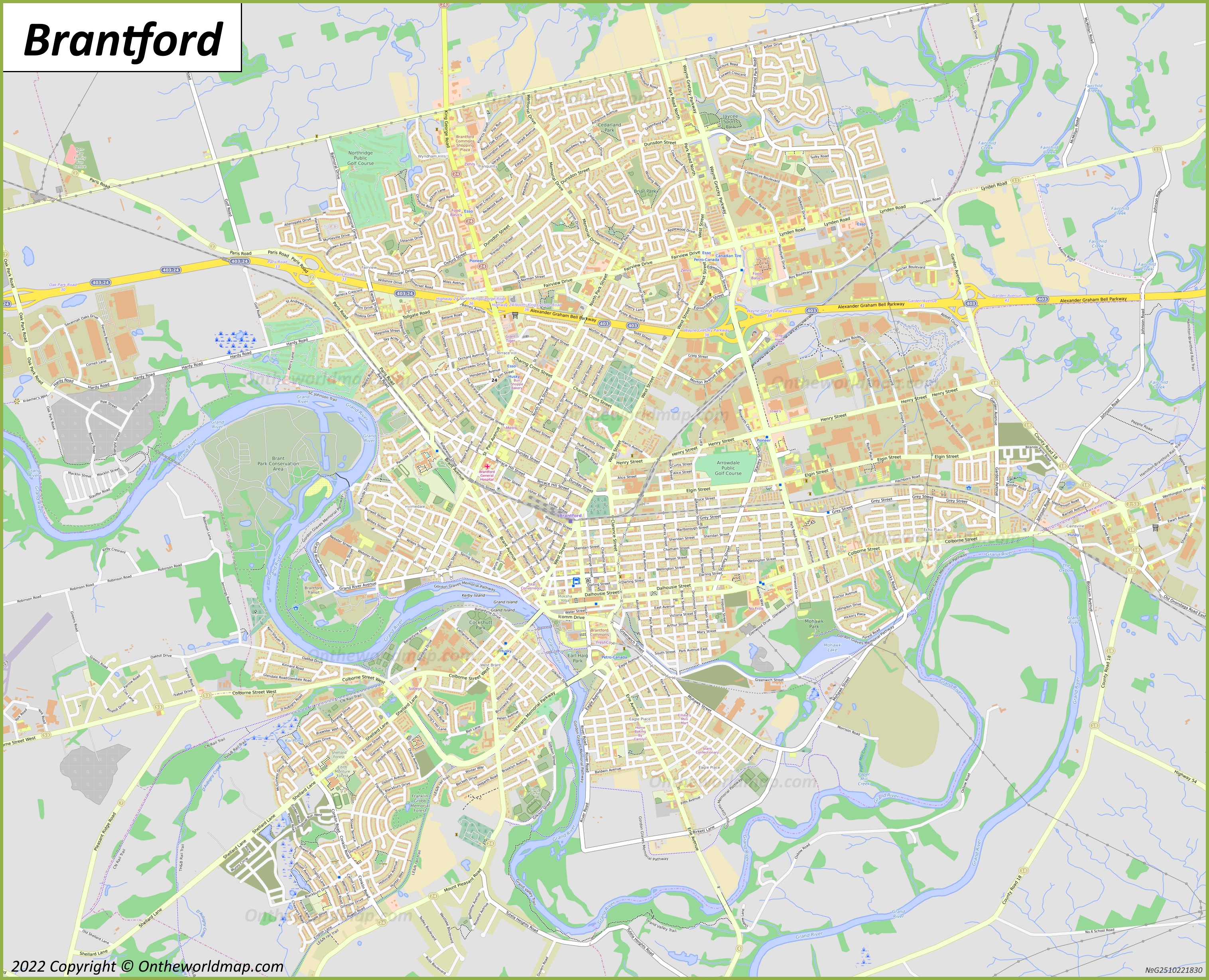 Map of Brantford