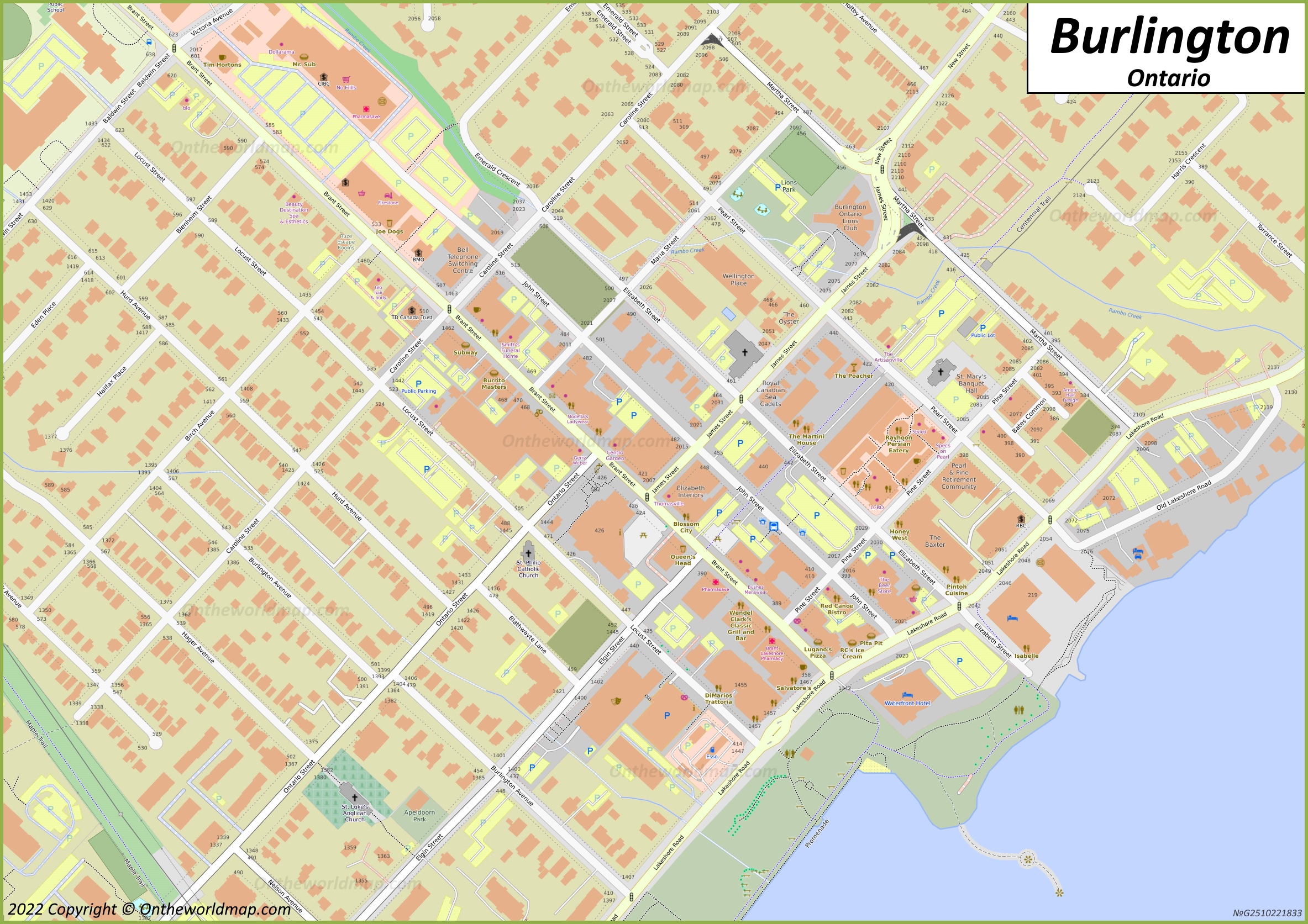 Downtown Burlington Map