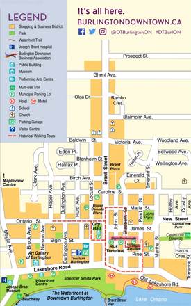 Downtown Burlington Tourist Map