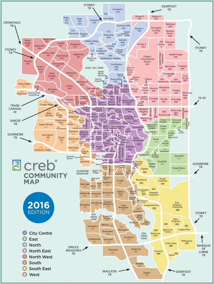 Calgary community map