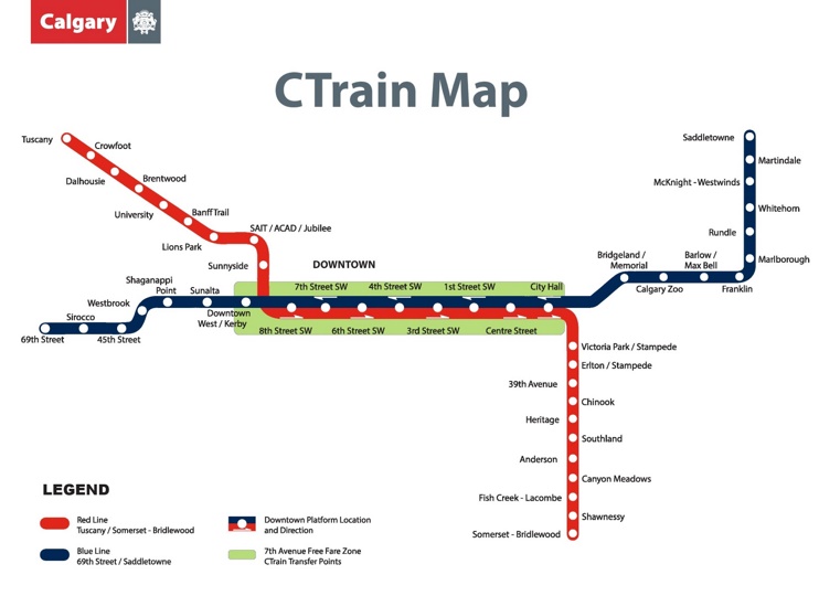 Calgary CTrain map