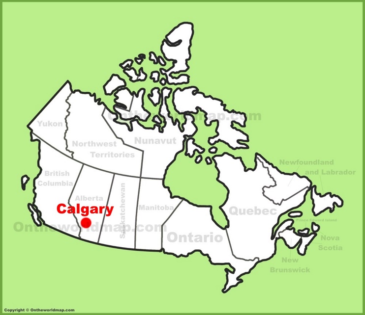 Calgary location on the Canada Map