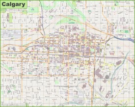 Large detailed map of Calgary