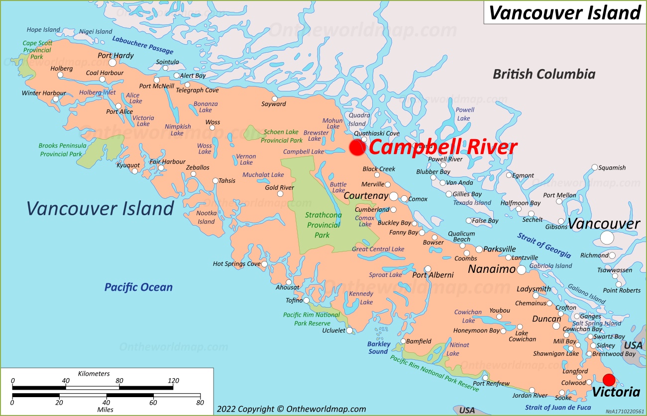 Campbell River Location On The Vancouver Island Map