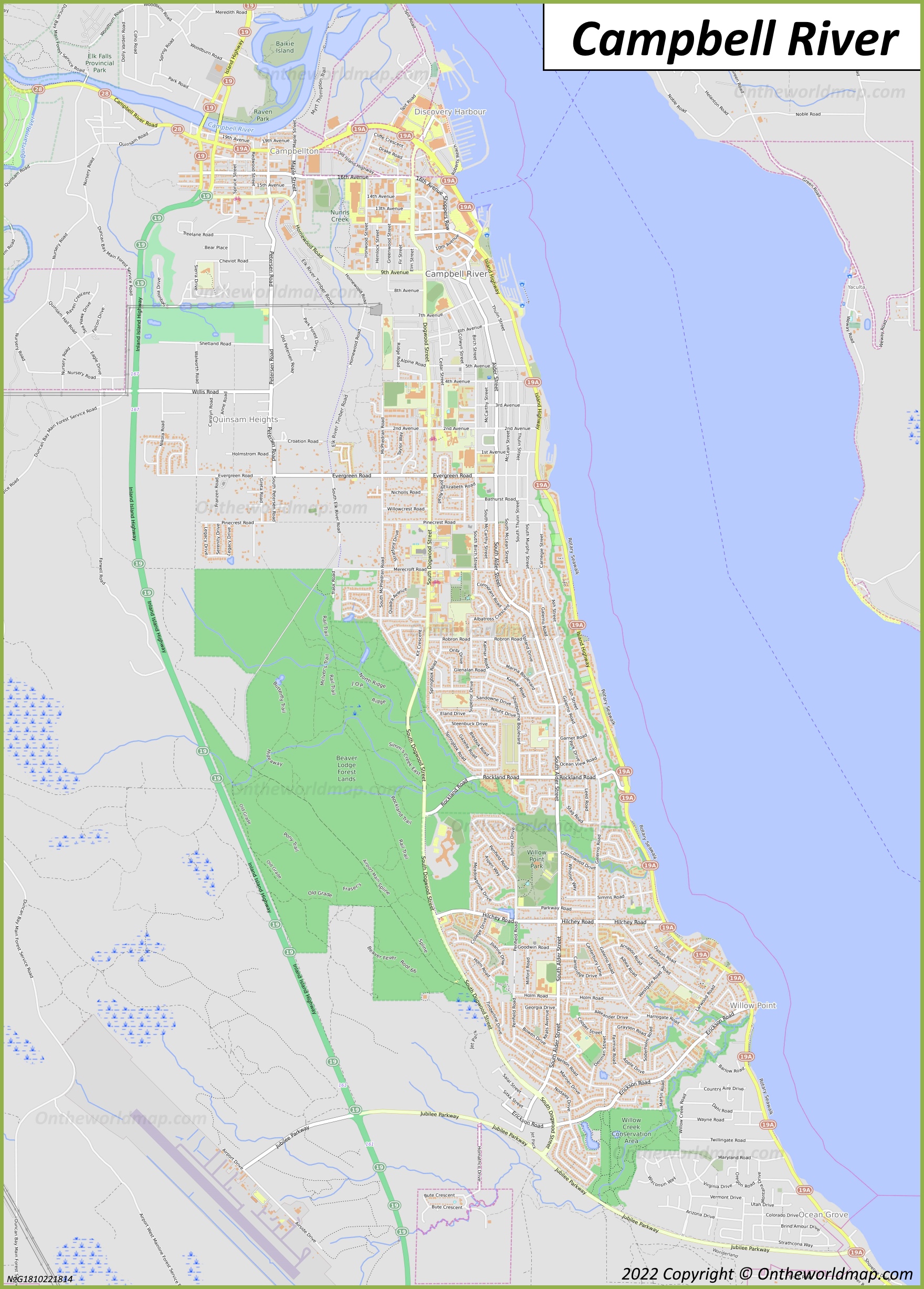 Campbell River Map British Columbia Canada Detailed Maps Of 