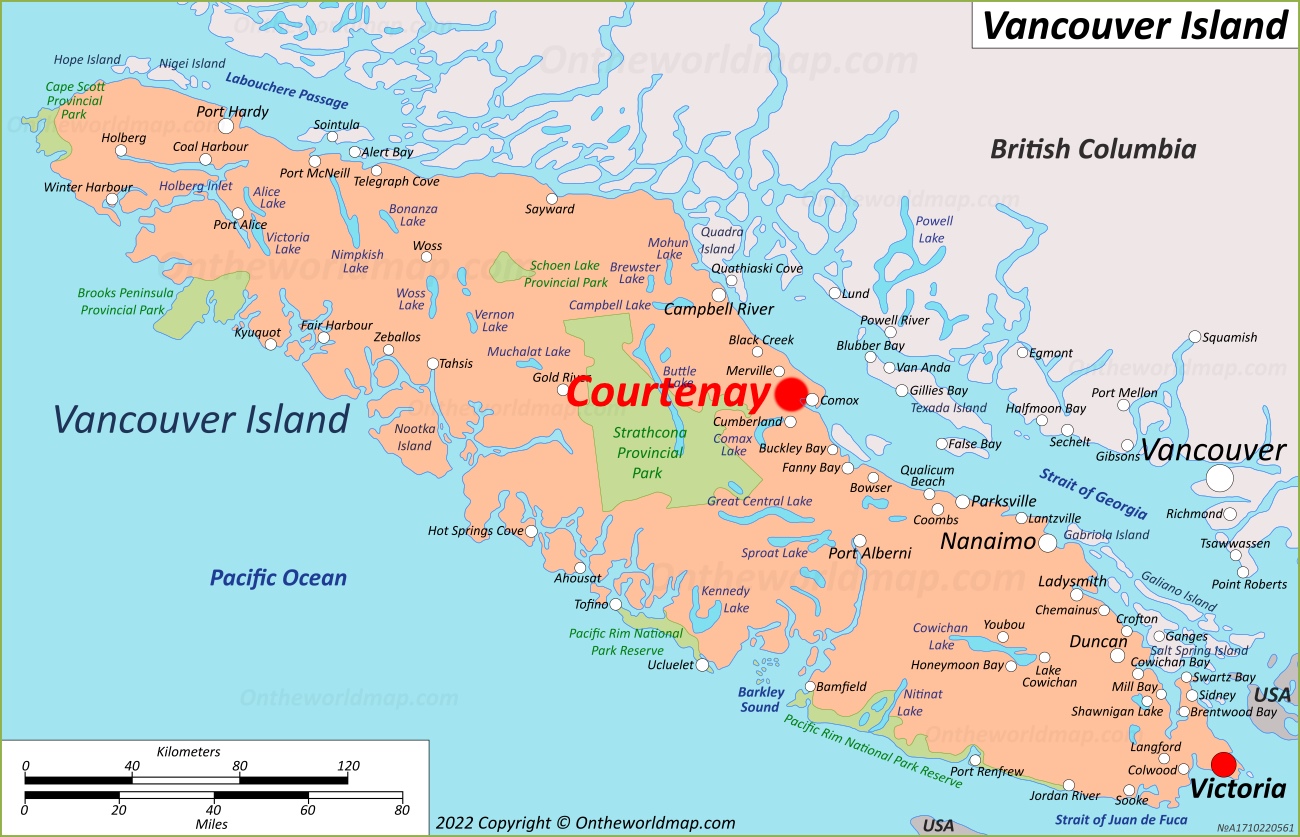 Courtenay Location On The Vancouver Island Map