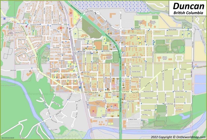 Duncan Map British Columbia Canada Detailed Maps Of Duncan 7152