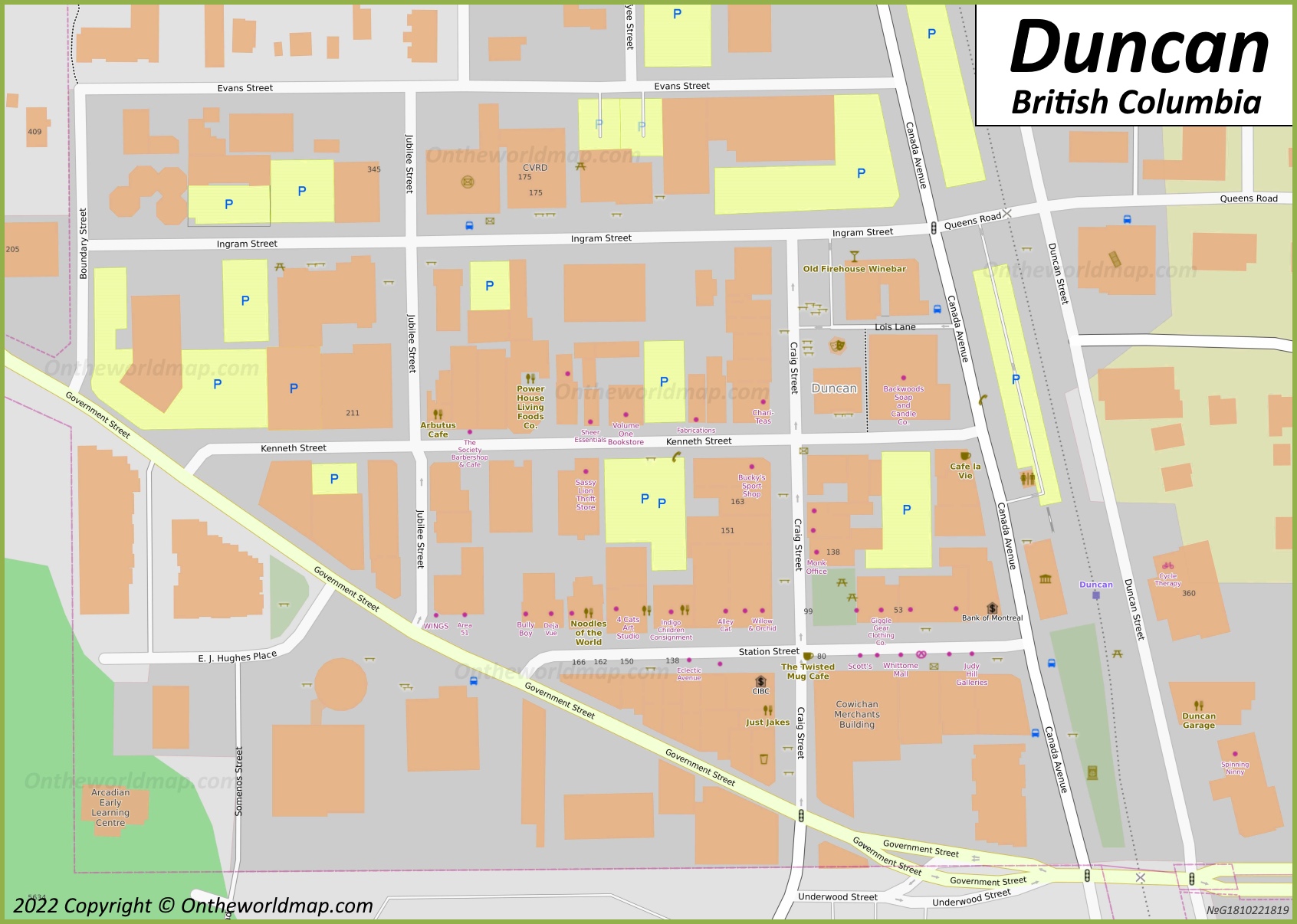 Downtown Duncan Map