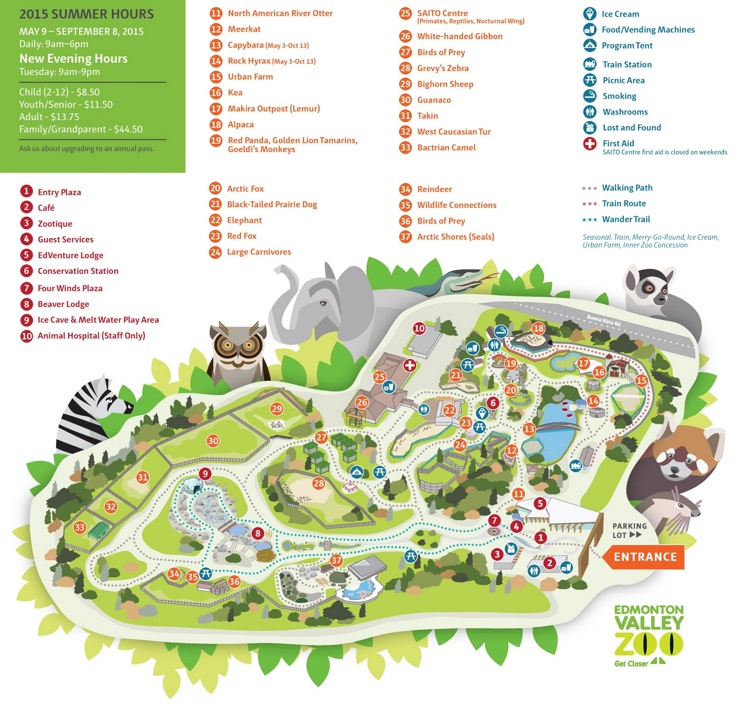 Edmonton Zoo map