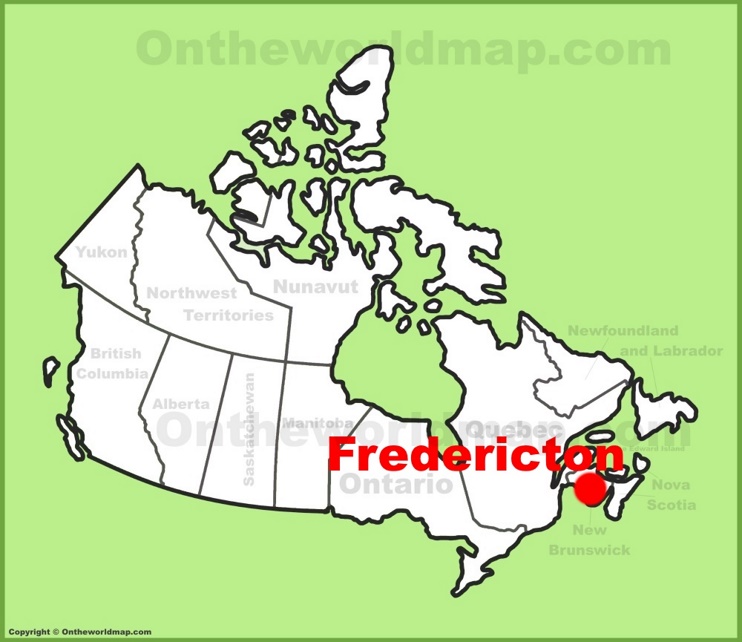 Fredericton location on the Canada Map