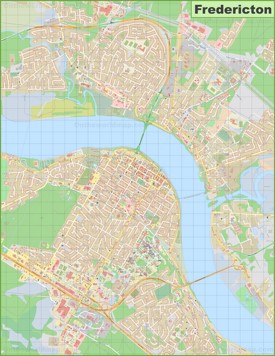 Large detailed map of Fredericton