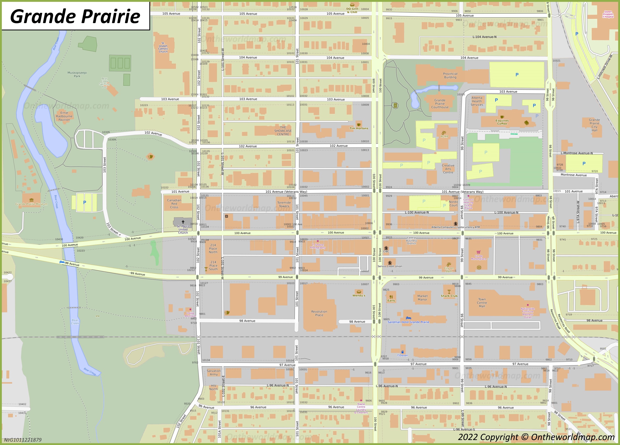 Downtown Grande Prairie Map