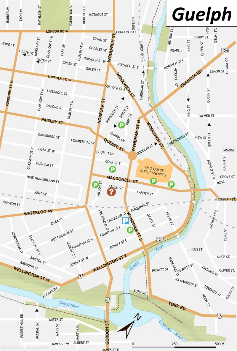 Downtown Guelph Street Map