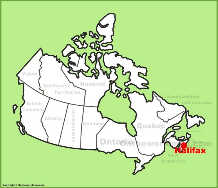 Halifax location on the Canada Map